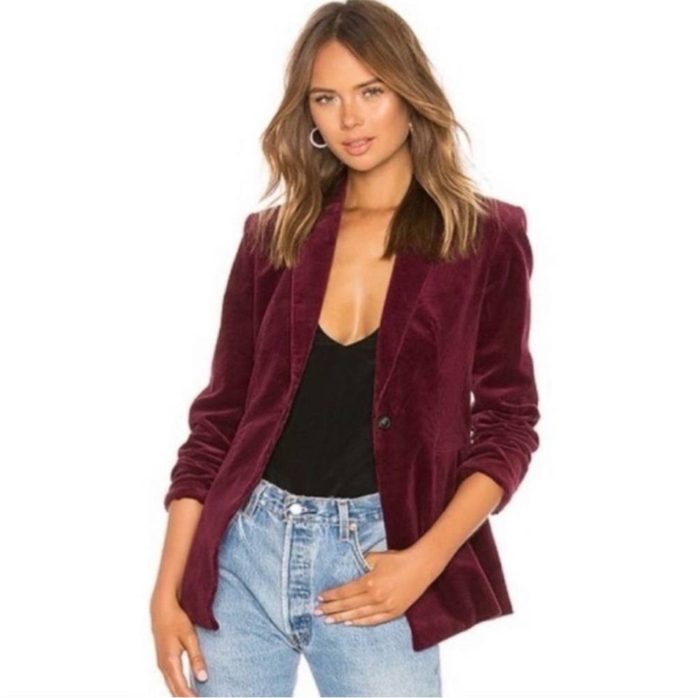 THEORY Power Jacket II Corduroy Deep Mulberry Blazer Sz 4 EUC - Picture 6 of 9